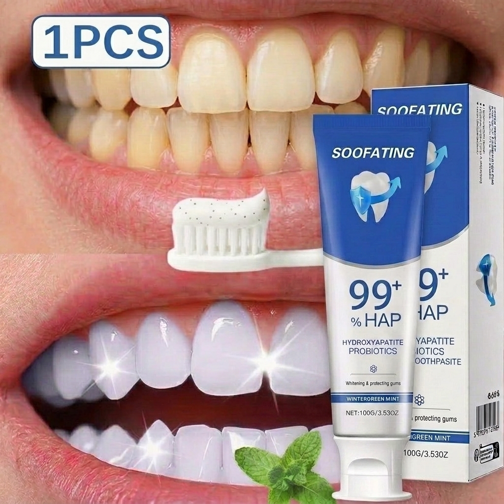Teeth Whitening That Works - SOOFATING Hydroxyapatite Toothpaste with Probiotics –