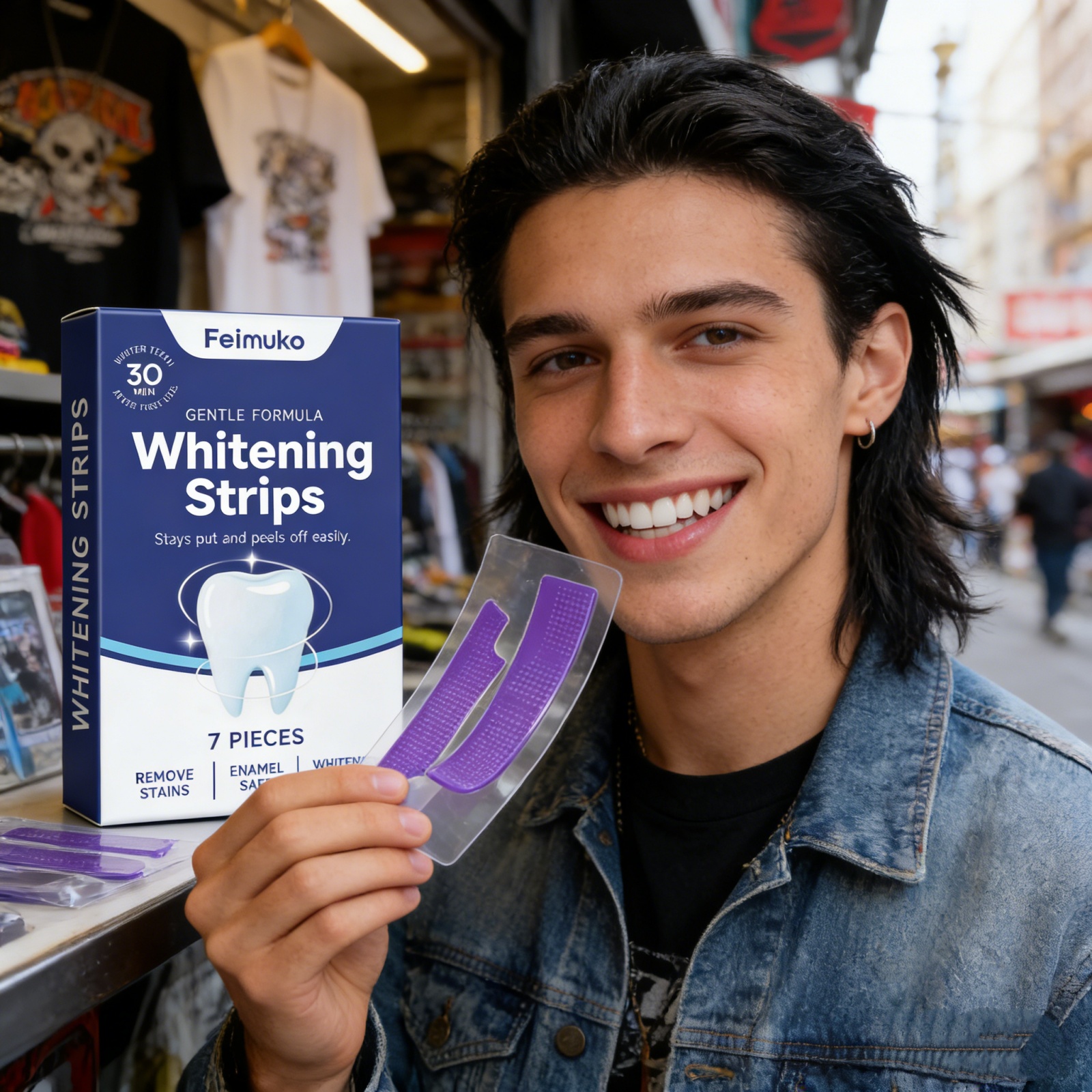 Teeth Whitening Fast - Purple Teeth Whitening Strips 30mins Fast