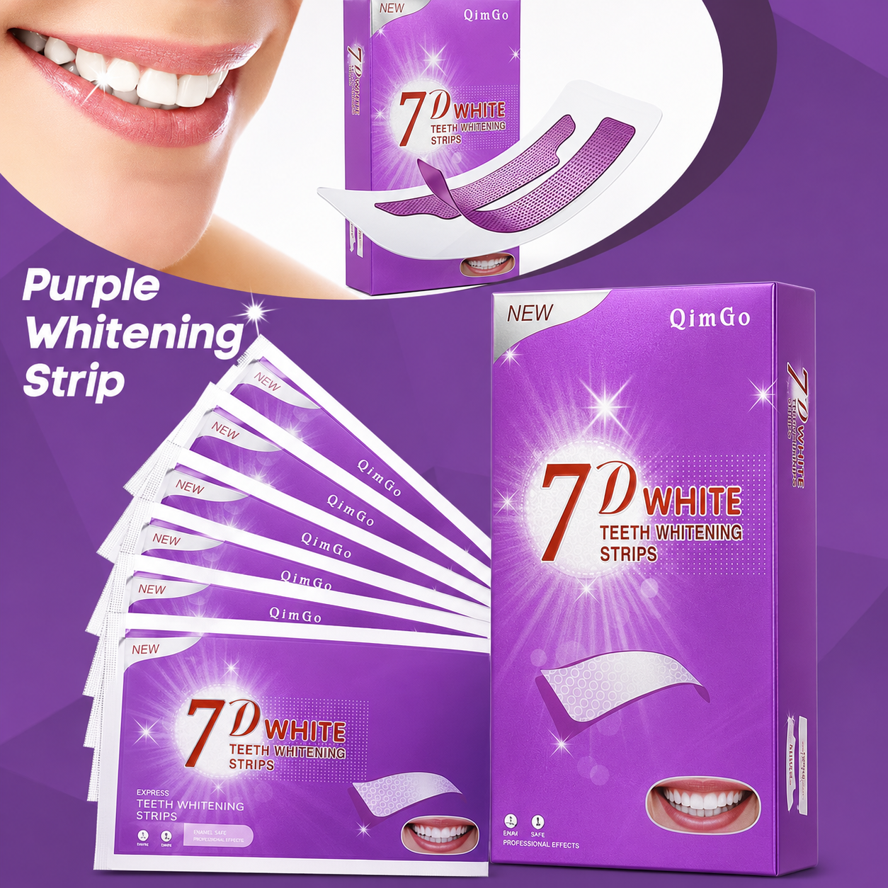 Teeth Whitening Fast - Purple Teeth Whitening Strip No Sensitive