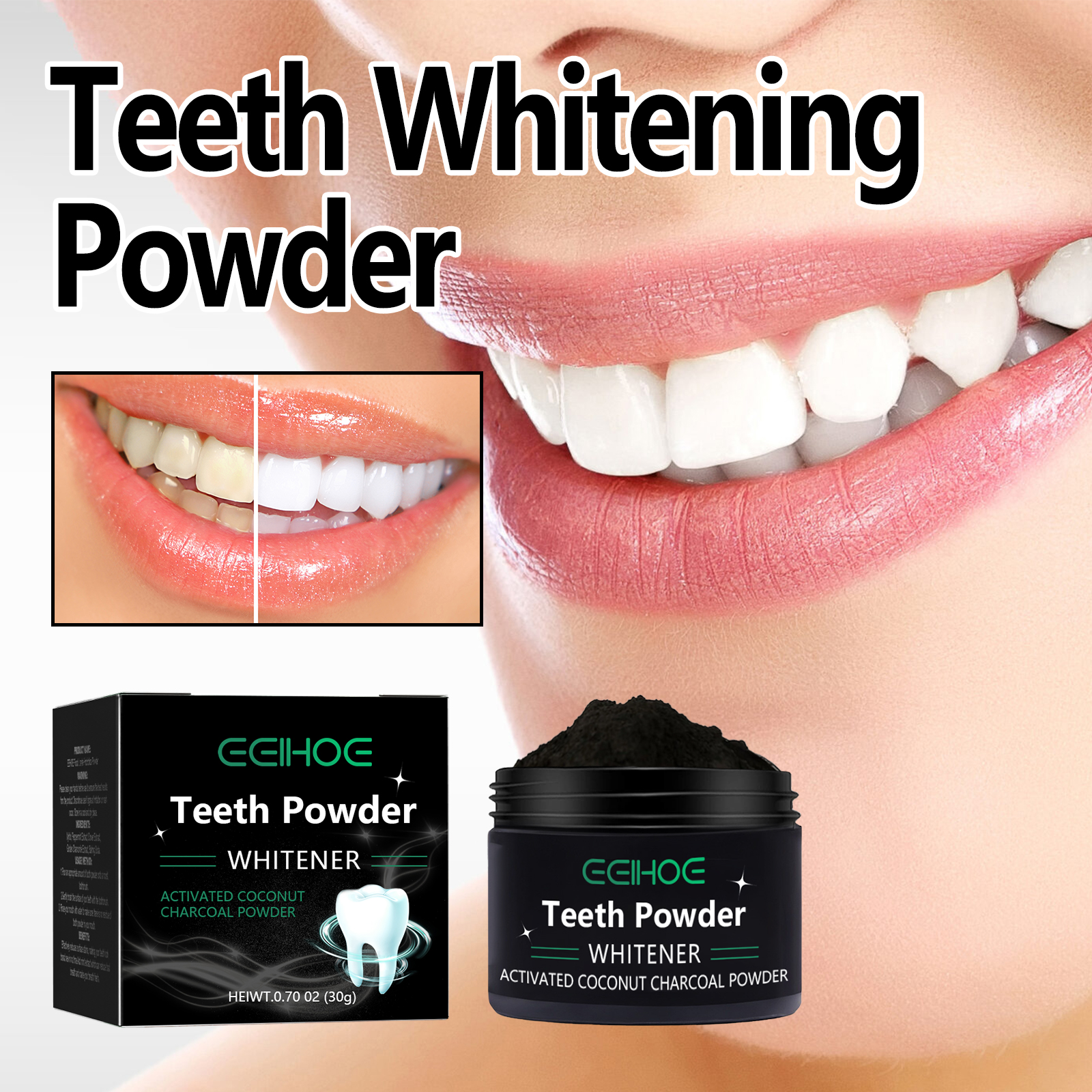 Activated Coconut Charcoal Too - Teeth Whitening With Coconut Oil ulasan dan harga