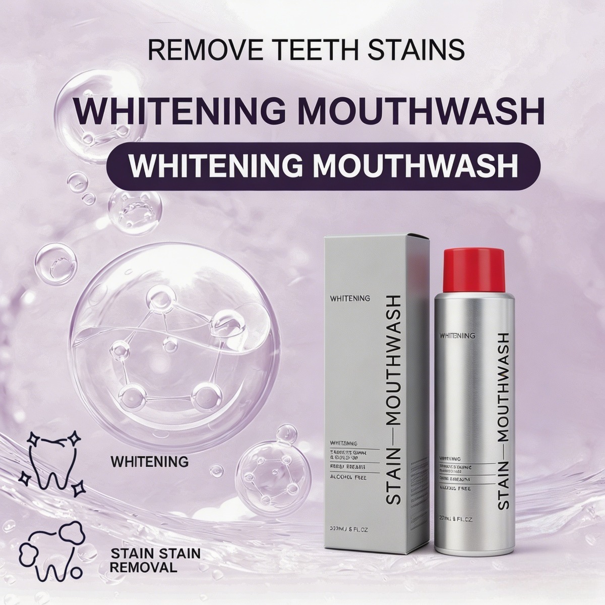 Stain Removal Mouthwash and Wh - Teeth Whitening Mouthwash ulasan dan harga