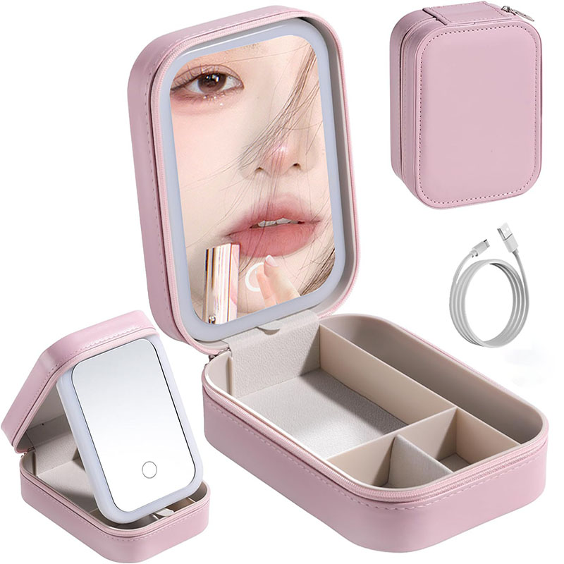 LED Makeup Bag With Mirror For - Led Mouth Tray ulasan dan harga
