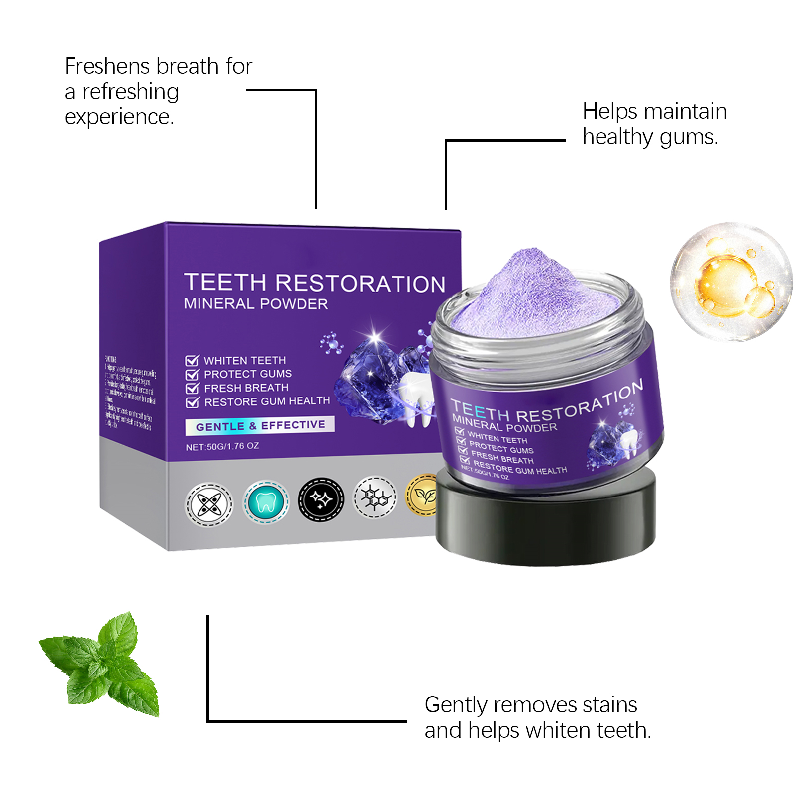 Teeth Restoration Mineral Powd - Teeth Whitening Fast ulasan dan harga