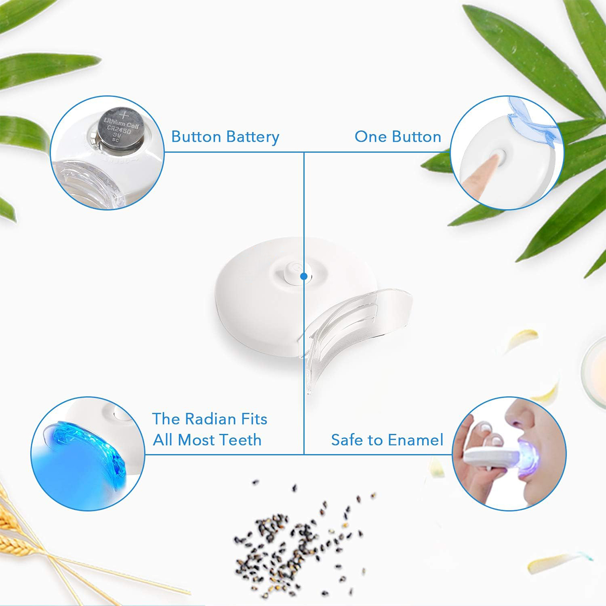 Teeth Whitening Kit - 5X LED L - Led Mouth Tray ulasan dan harga