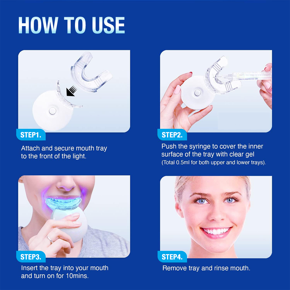 Teeth Whitening Kit - 5X LED L - Led Mouth Tray ulasan dan harga