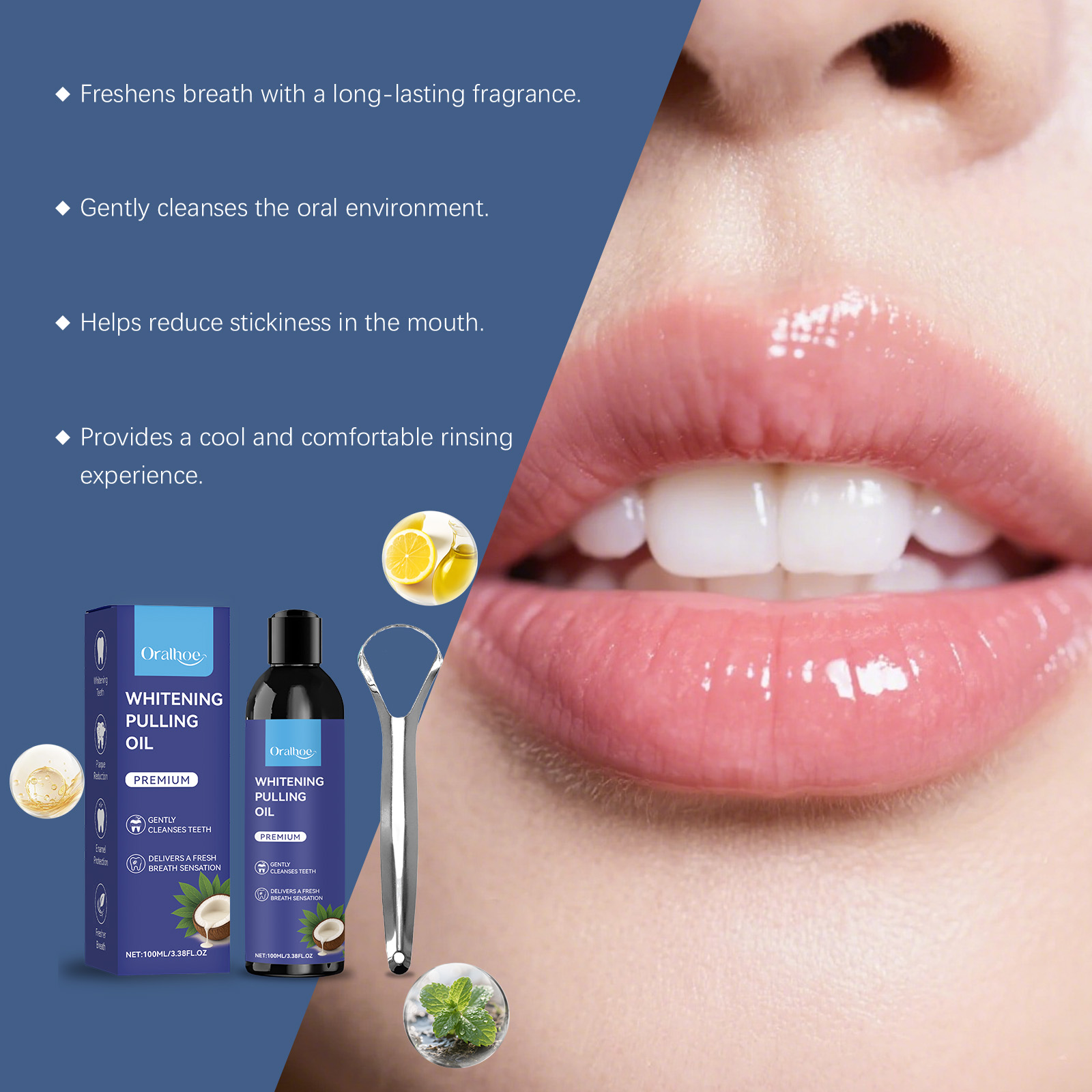 Coconut Mint Pulling Oil Refre - Teeth Whitening With Coconut Oil ulasan dan harga