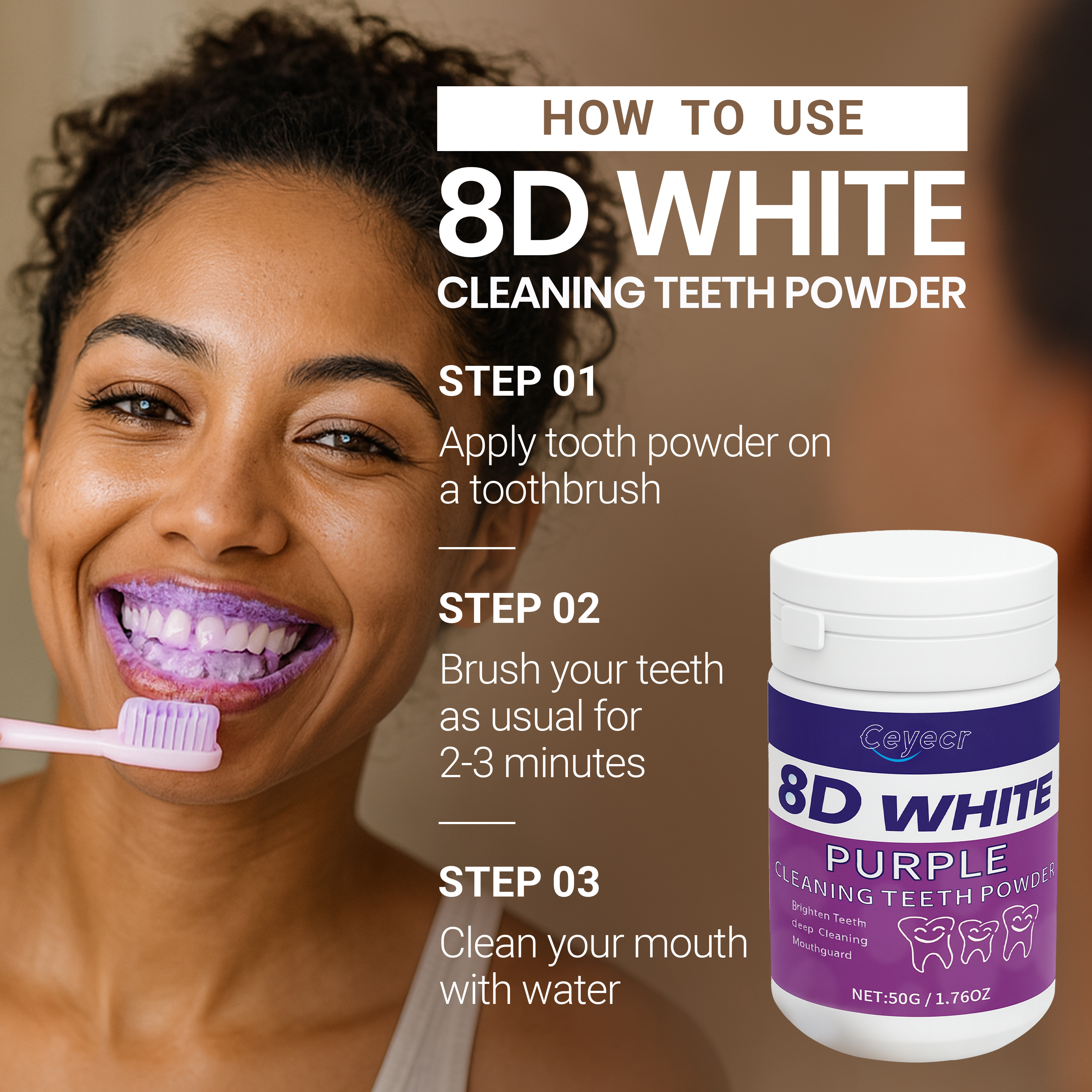 8D white Teeth Whitening Powde - Remineralizing Toothpaste ulasan dan harga