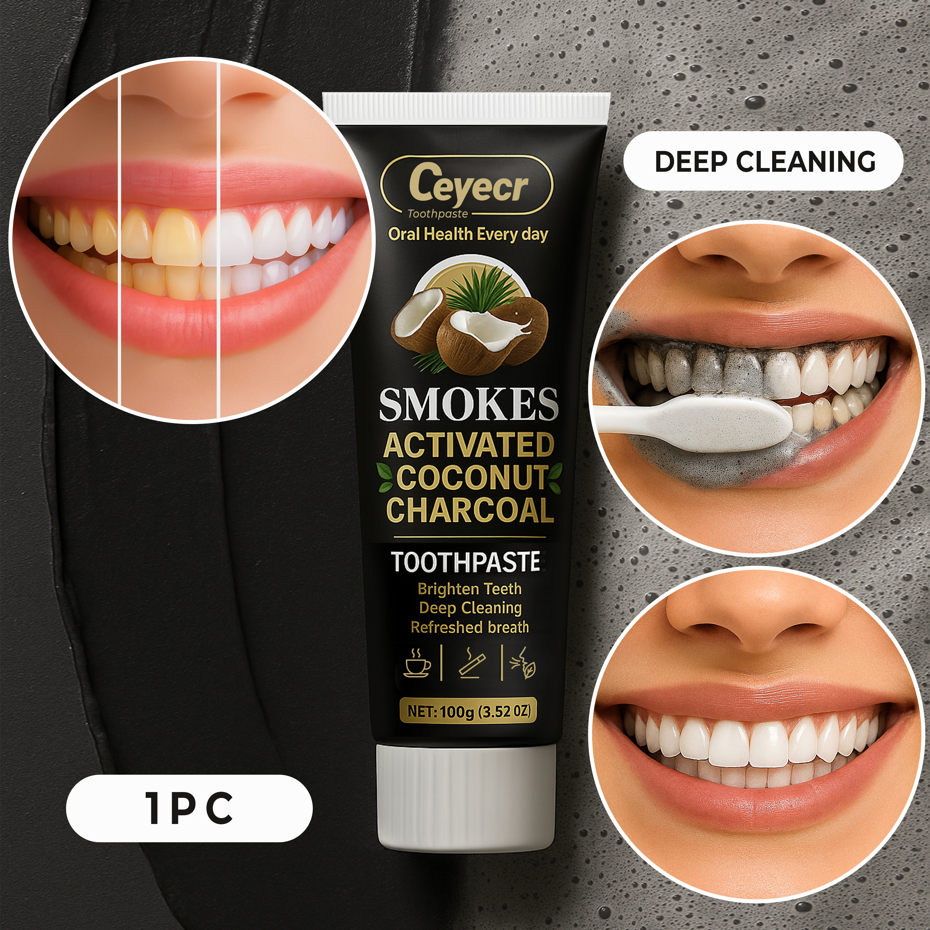 1pc Natural Activated Charcoal - Remineralizing Toothpaste ulasan dan harga