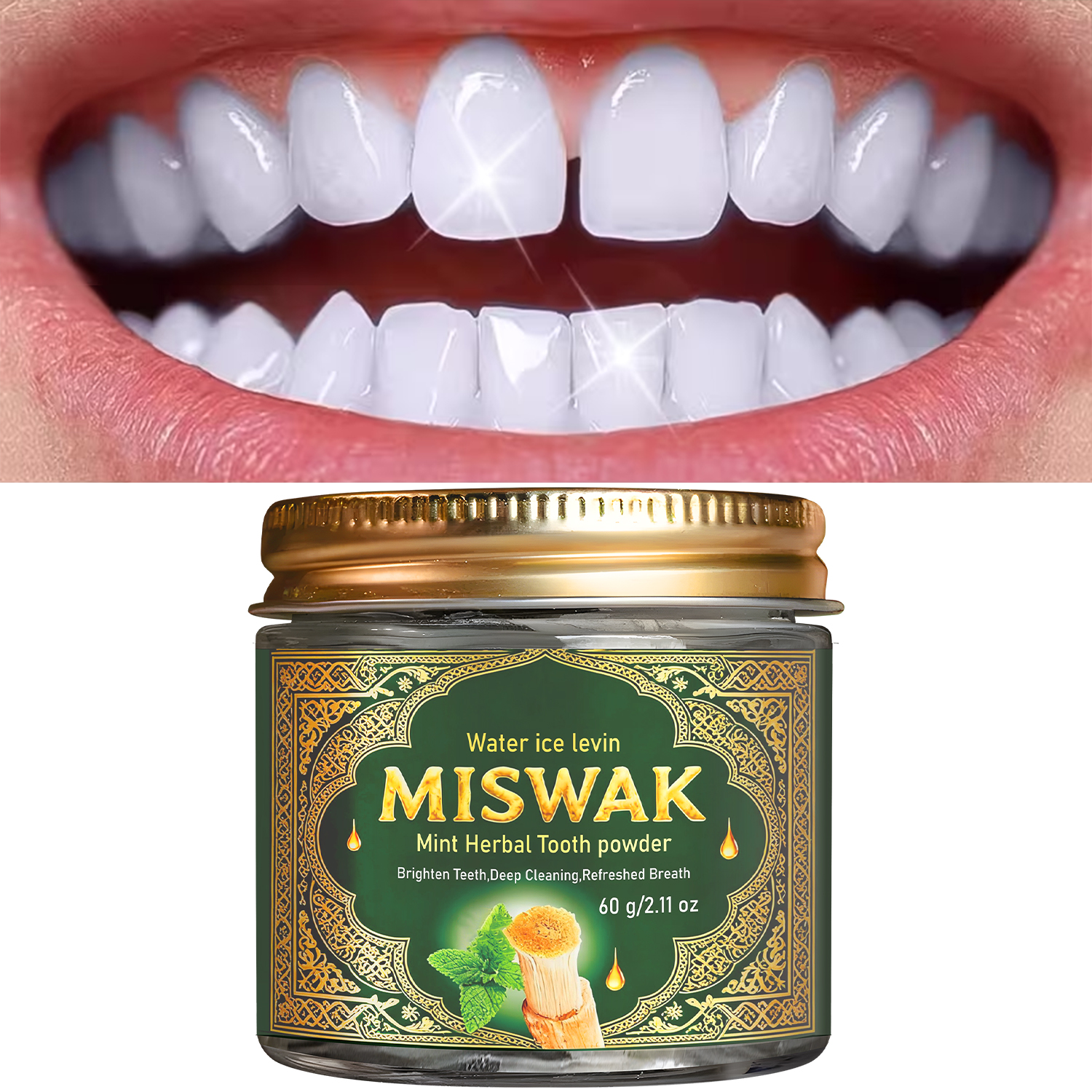 MISWAK Mint Herbal Tooth Powde - Remineralizing Toothpaste ulasan dan harga