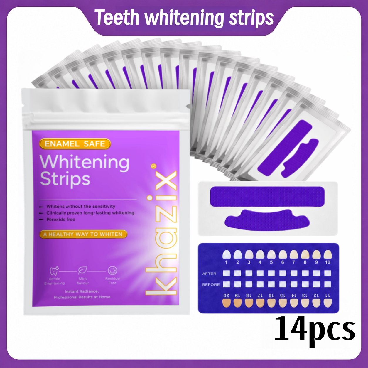 Teeth Whitening Strips 14 Pcs, - Teeth Whitening Kit ulasan dan harga
