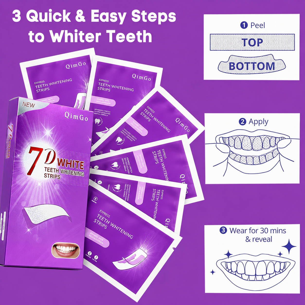 Purple Teeth Whitening Strip N - Teeth Whitening Fast ulasan dan harga